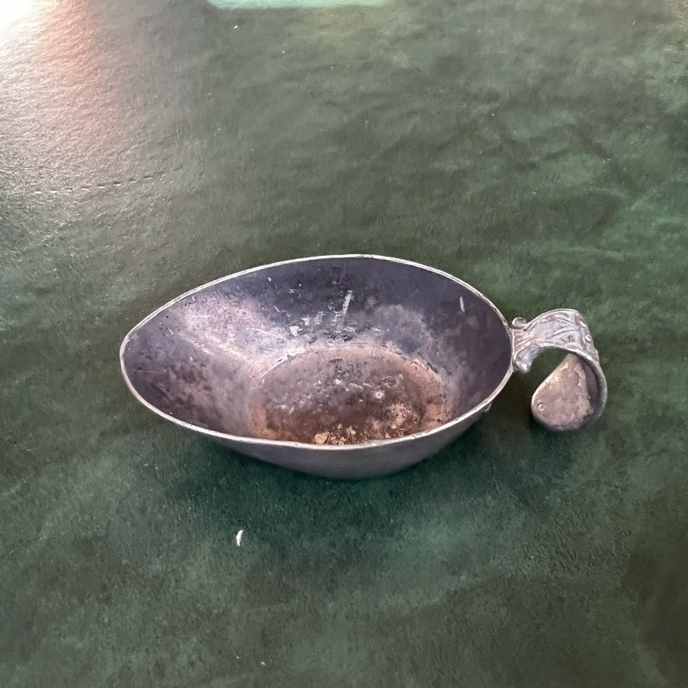 Vintage Antique Pewter Medicinal Spoon